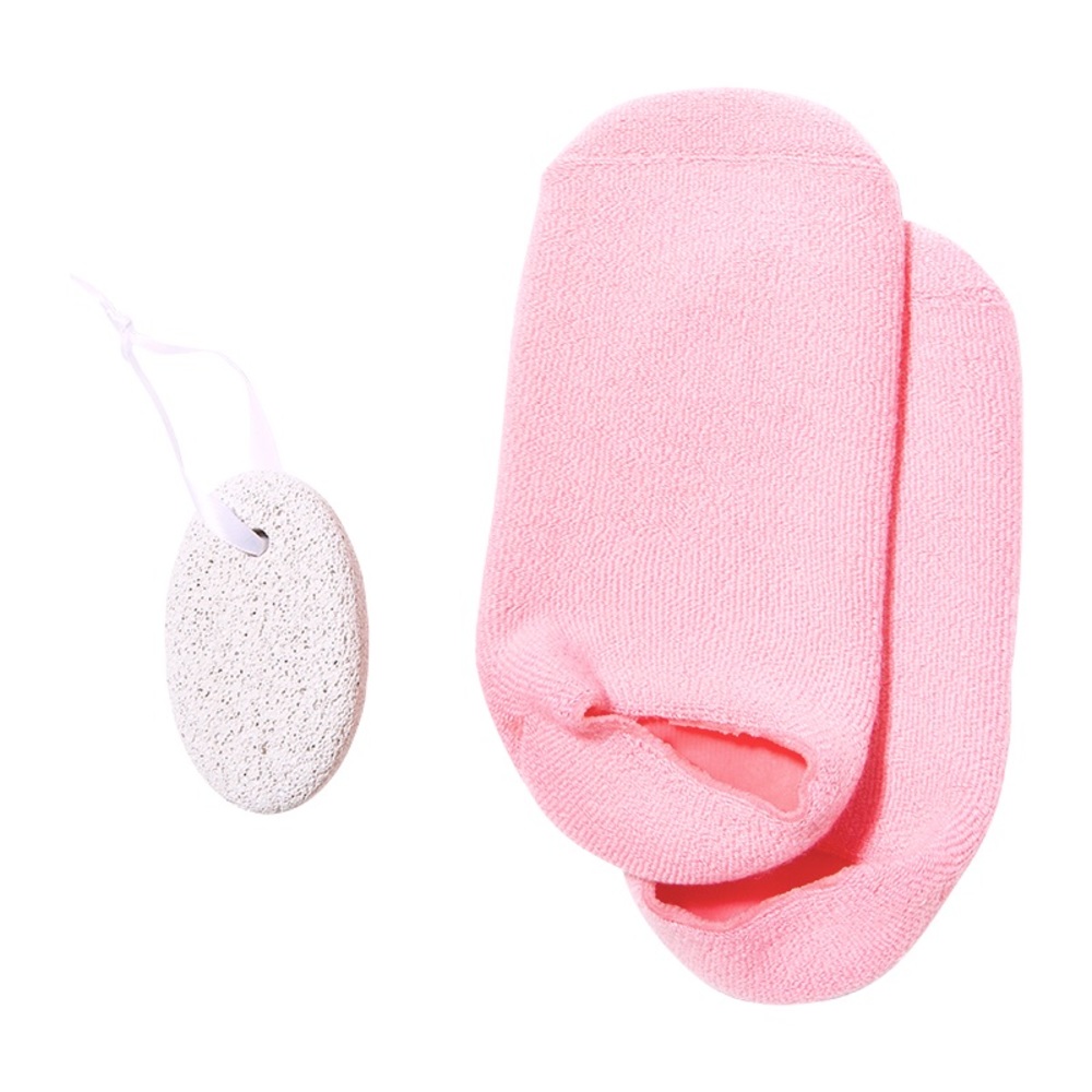 ❗️SOLD,Aloe Infused Gel Lined Socks & Pumice Stone